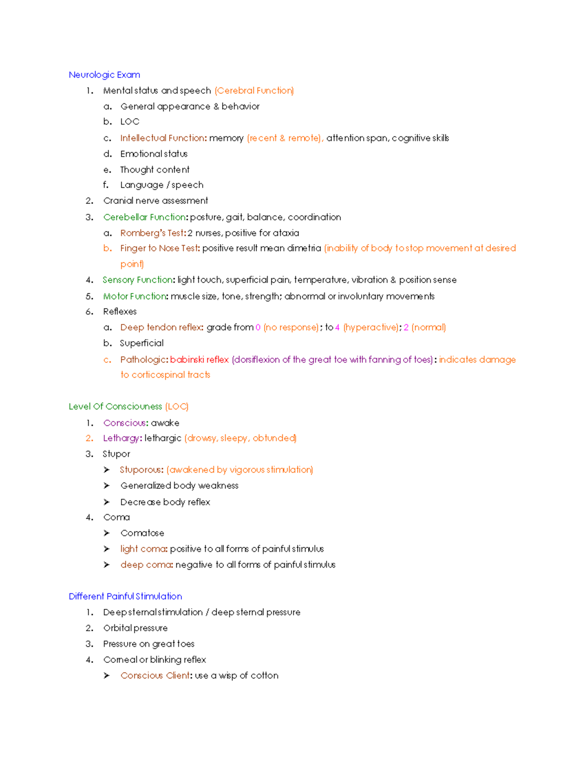 Neurologic Exam - Mental status and speech (Cerebral Function) a ...