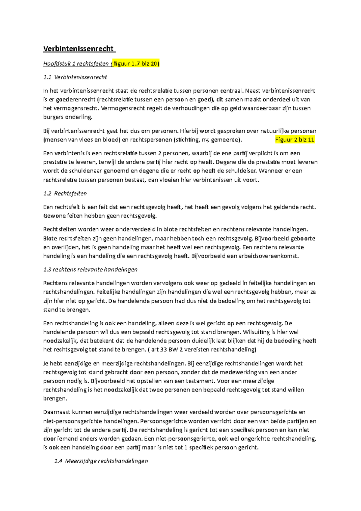 Samenvatting Verbintenissenrecht - Verbintenissenrecht Hoofdstuk 1 ...