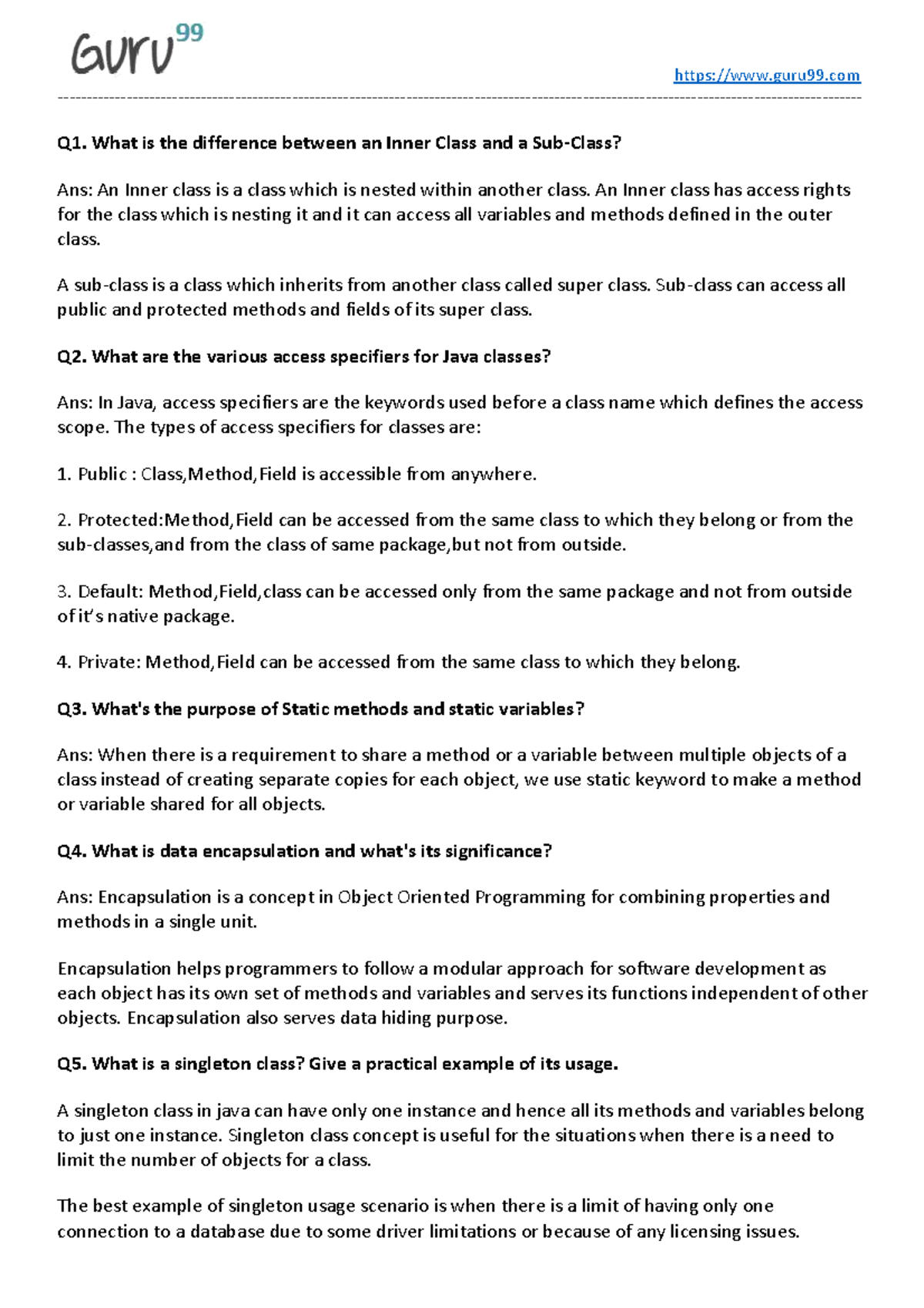Java interview questions answers - Q1. What is the difference between ...