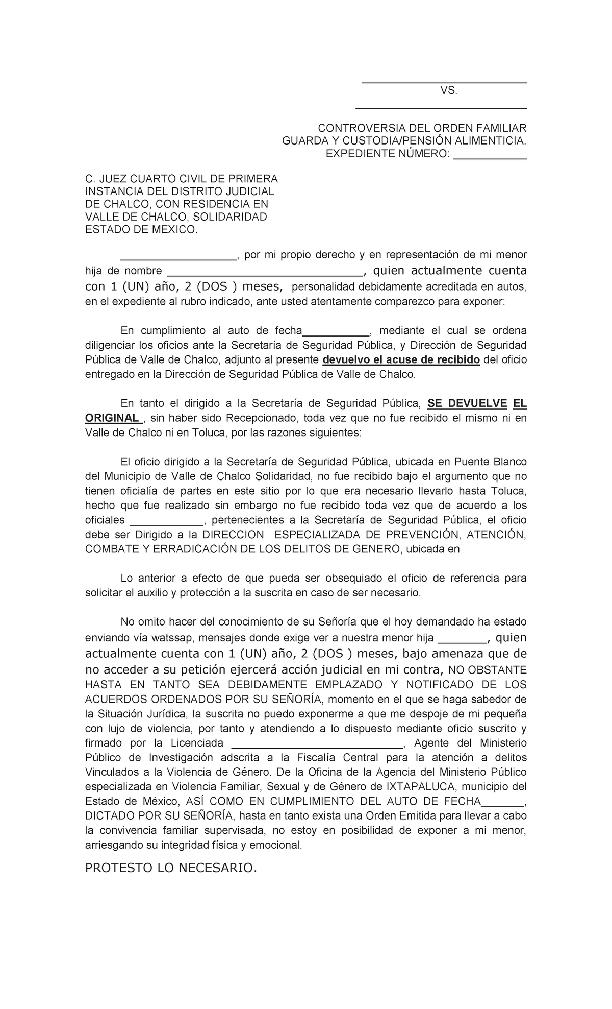 Formato - Promoción devolución acuse de recibido oficio para solicitar ...