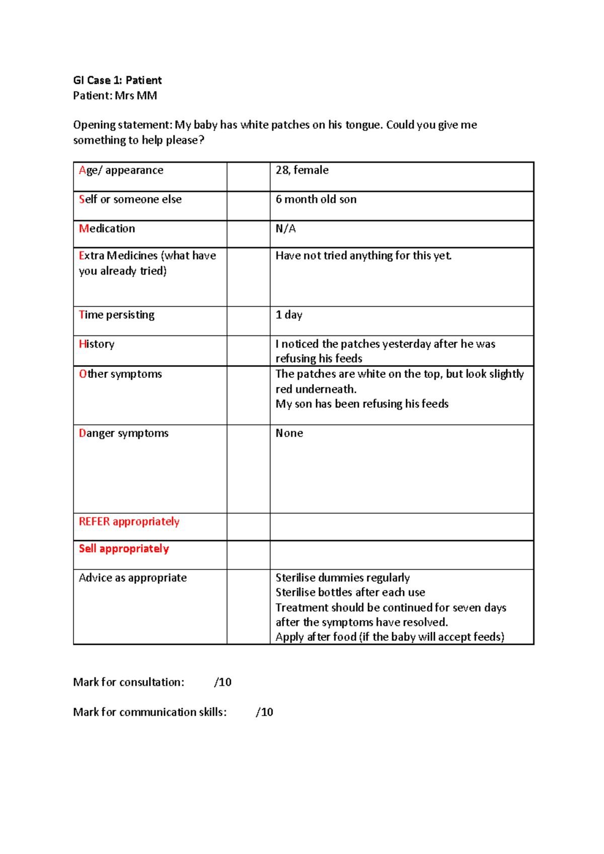 GI OTC Cases-1 - wwwwwwwwww - GI Case 1: Patient Patient: Mrs MM ...