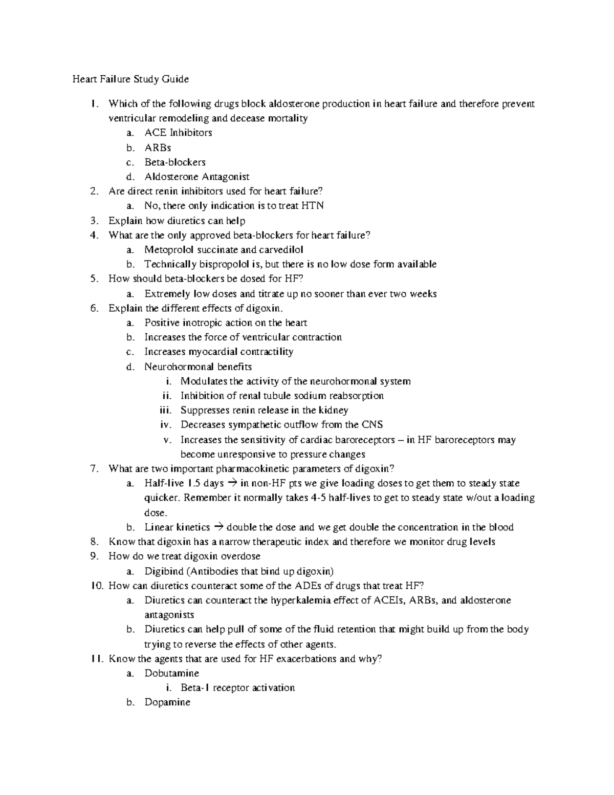 Heart Failure Medications - Heart Failure Study Guide Which of the ...