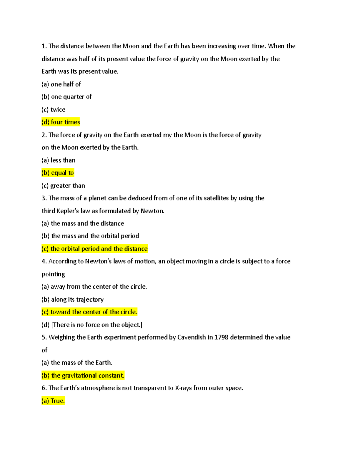 Astro Test 2 Notes And Practice Questions And Answers - The Distance ...