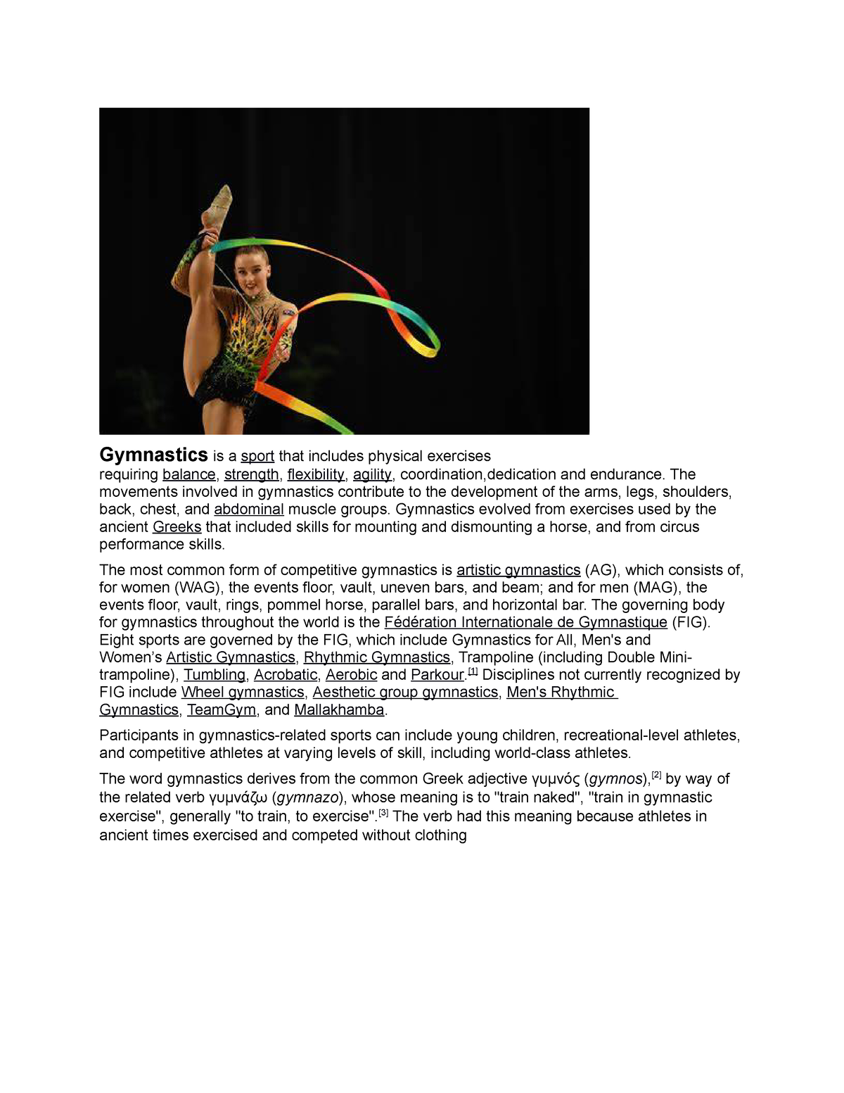 what is gymnastics in physical education essay