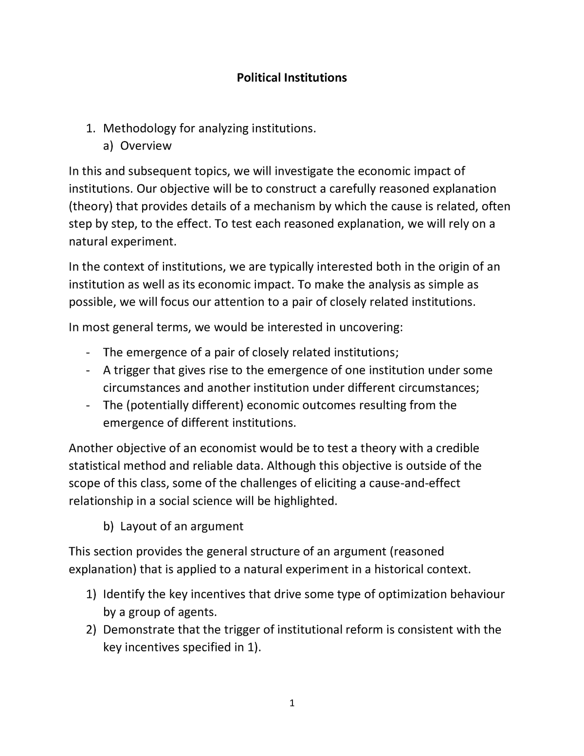 03 Political Institutions 2 Political Institutions Methodology For Analyzing Institutions A 4513