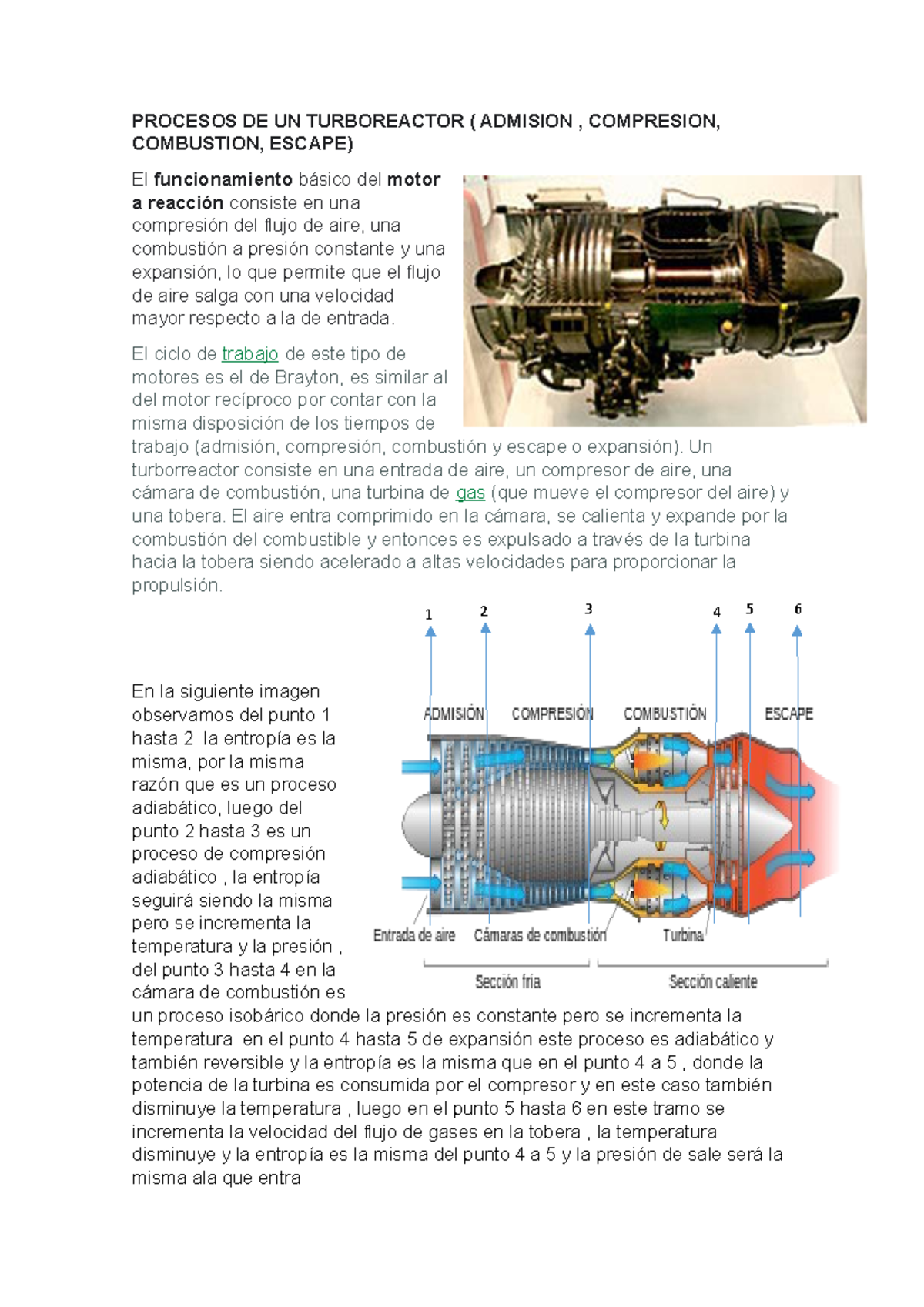 Procesos DE UN Turboreactor DEL TECNOLOGIC0 APUNTES - PROCESOS DE UN ...