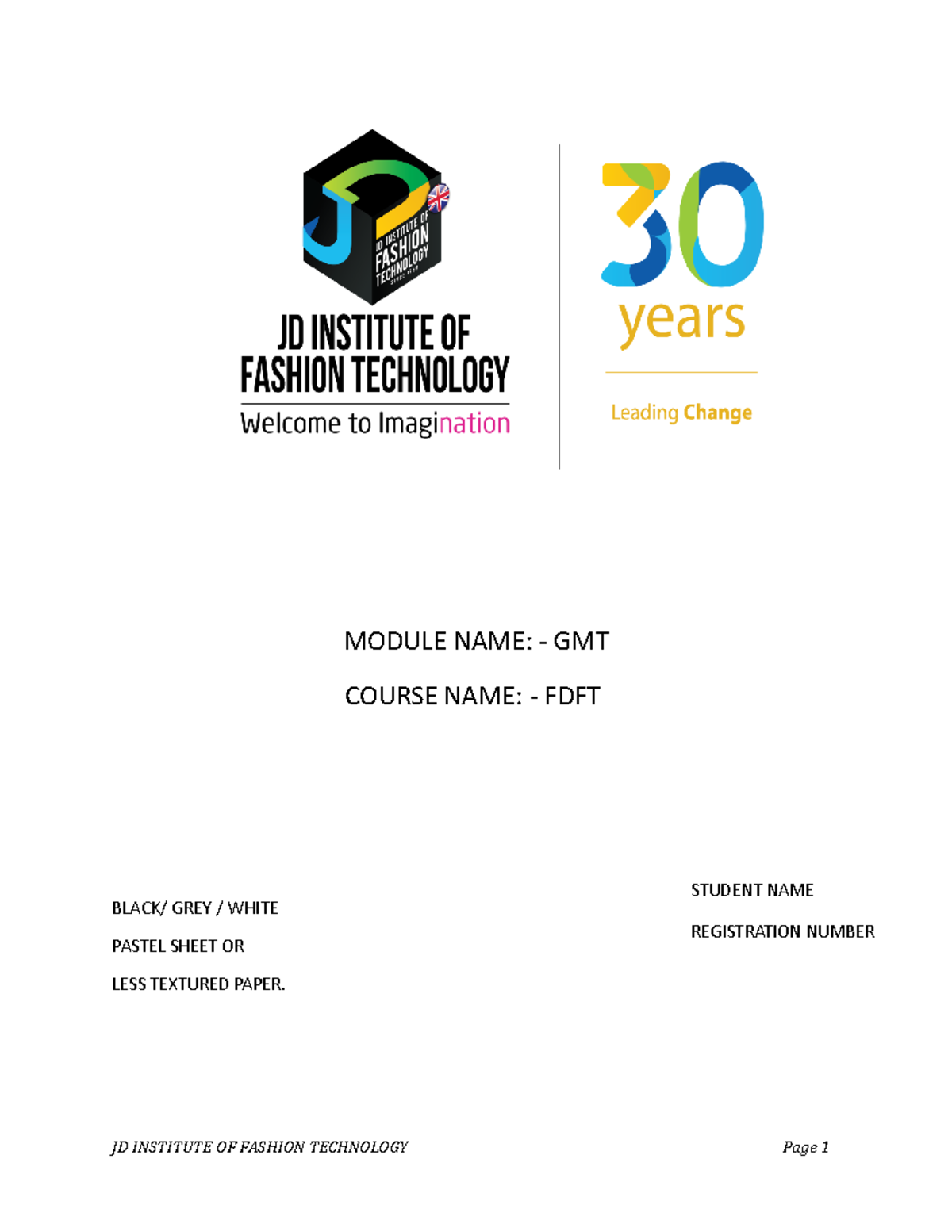 Gmt File presentation- fdft (1) - MODULE NAME: - GMT COURSE NAME ...