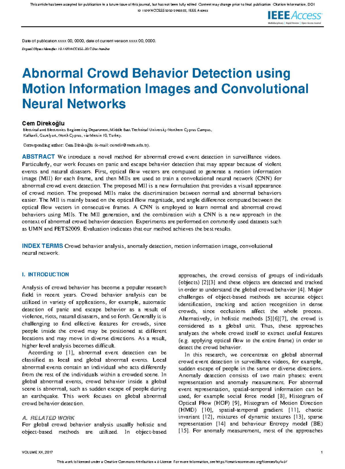 Abnormal Crowd Behavior Detection Using Motion Inf - 10.1109/ACCESS ...