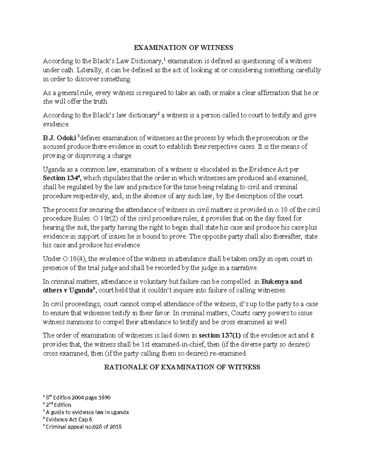 Examination Of Witnesses Docxcsl Nanjala 2 Examination Of Witness