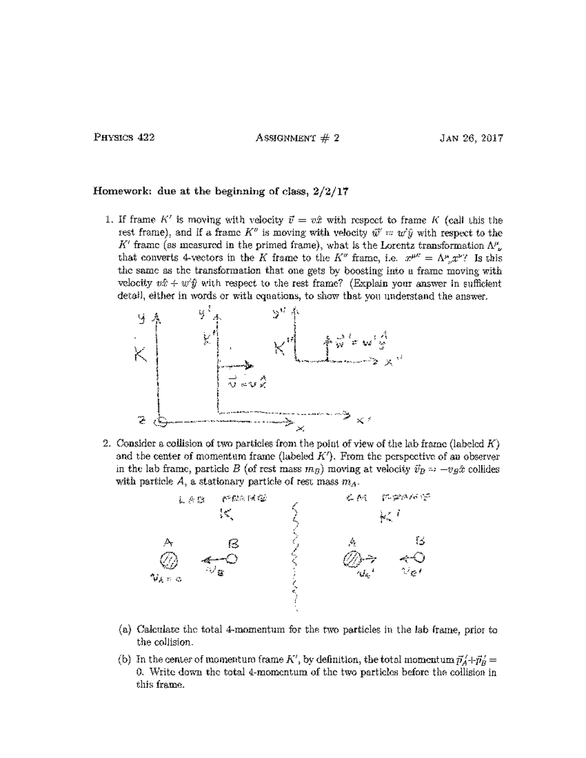 422 2016-2017 Assignment 2 + Solutions - PHYSICS 422 ASSIGNMENT 2 JAN ...