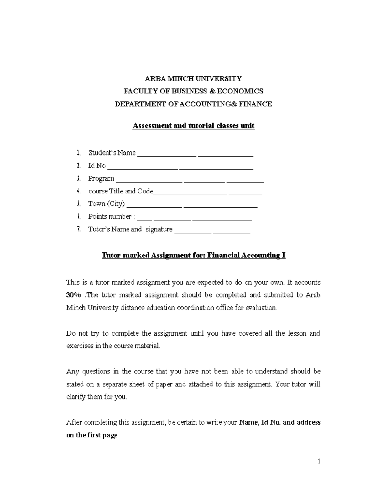 Assignment - ItThis is a tutor marked assignment you are expected to do ...