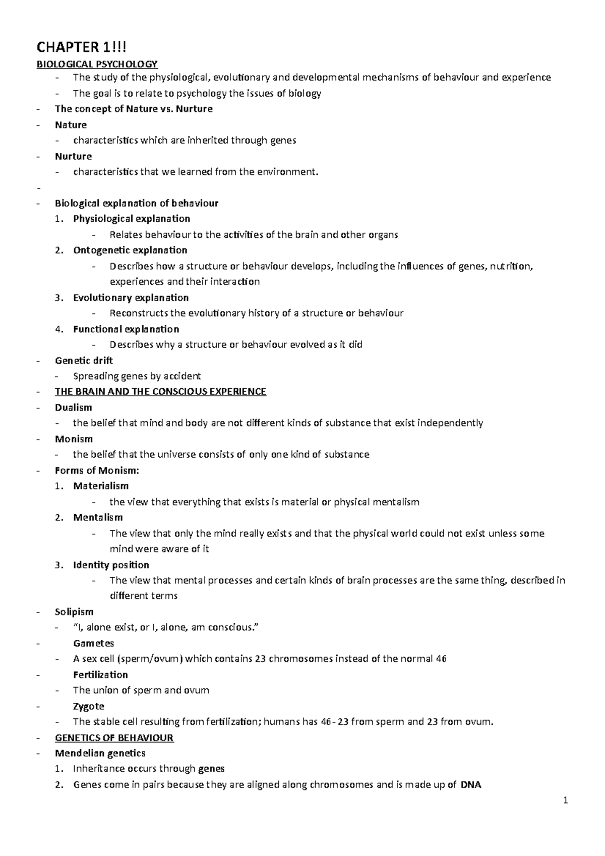 PHYSIOLOGICAL PSYCHOLOGY Abnormal Psychology La Salle Dasma Studocu