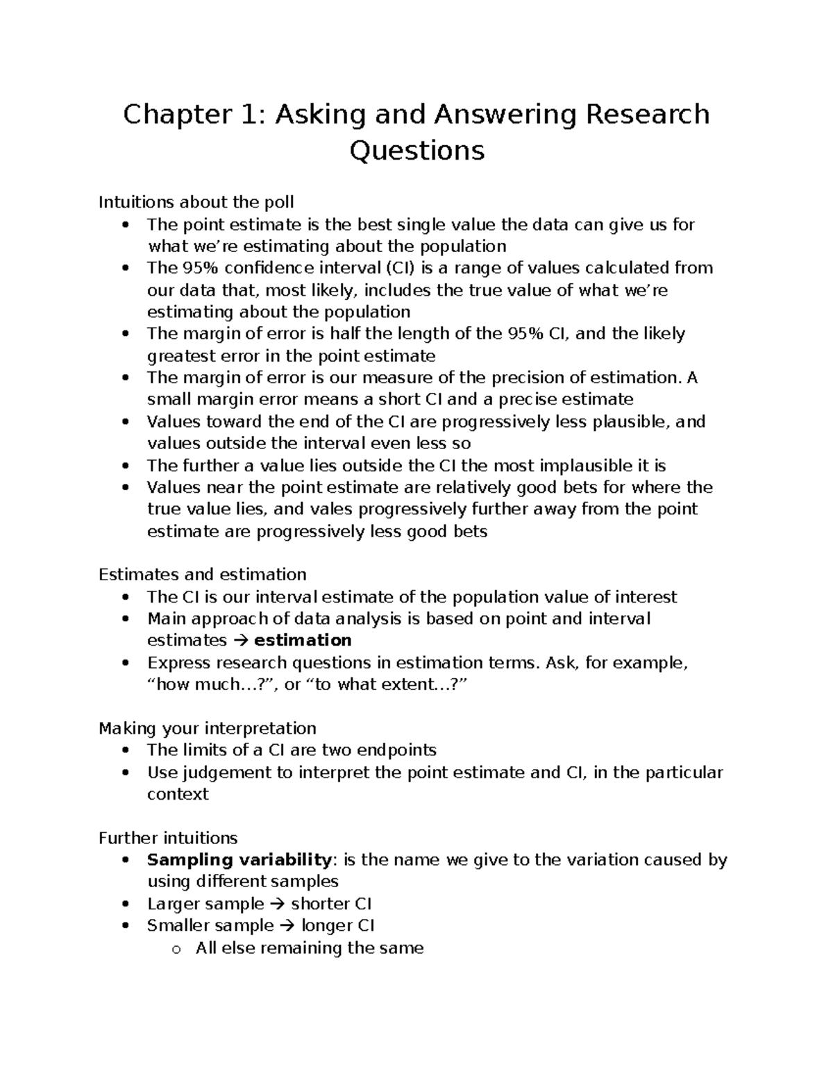 Chapter 1 - notes - Chapter 1: Asking and Answering Research Questions ...
