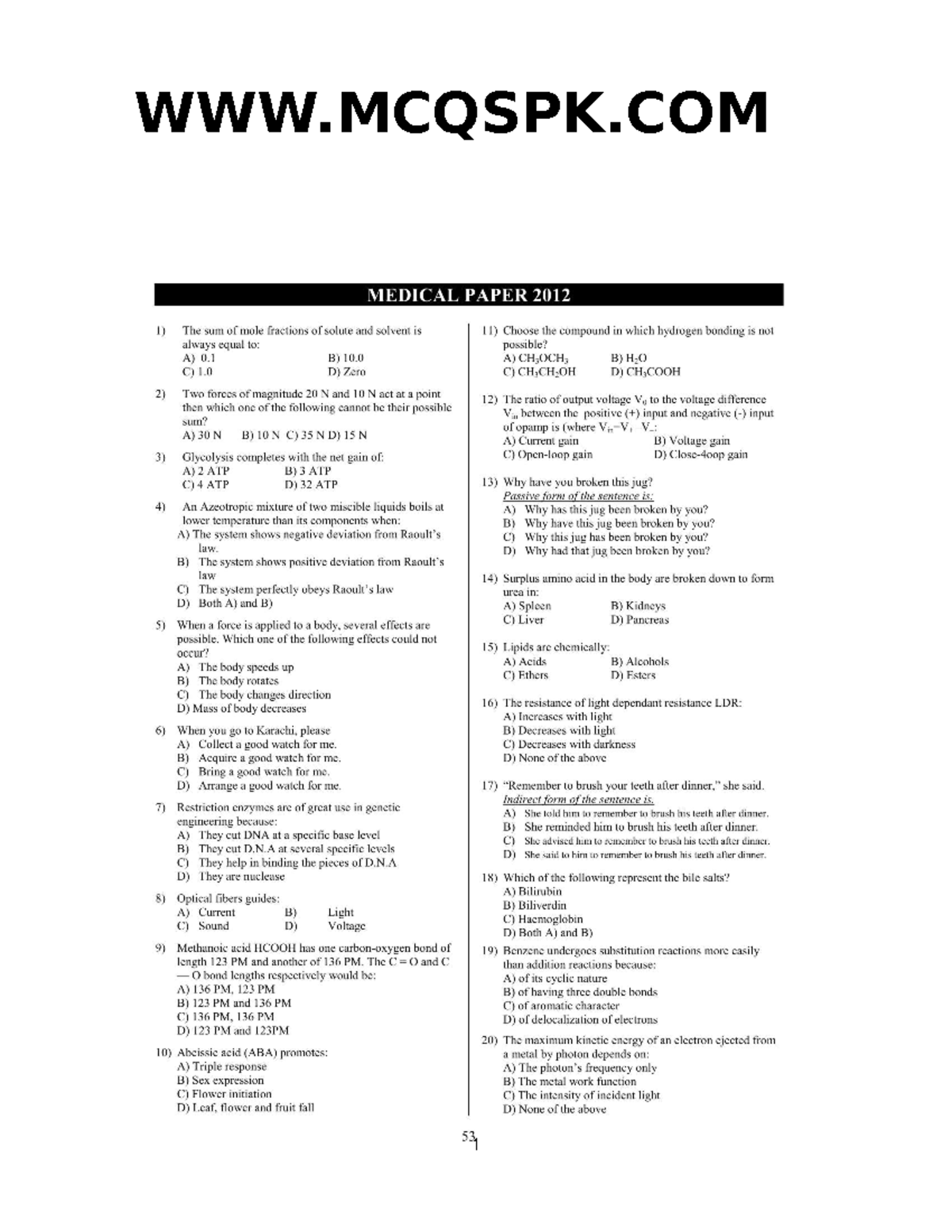 ETEA Medical Paper 2012 English Literature Studocu
