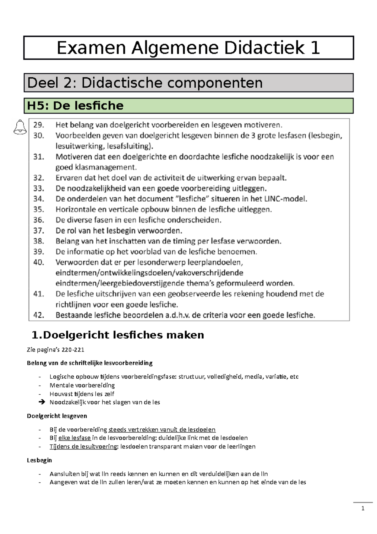 Samenvatting Examen Algemene Didactiek 1 - Deel 2 H5 - Examen Algemene ...