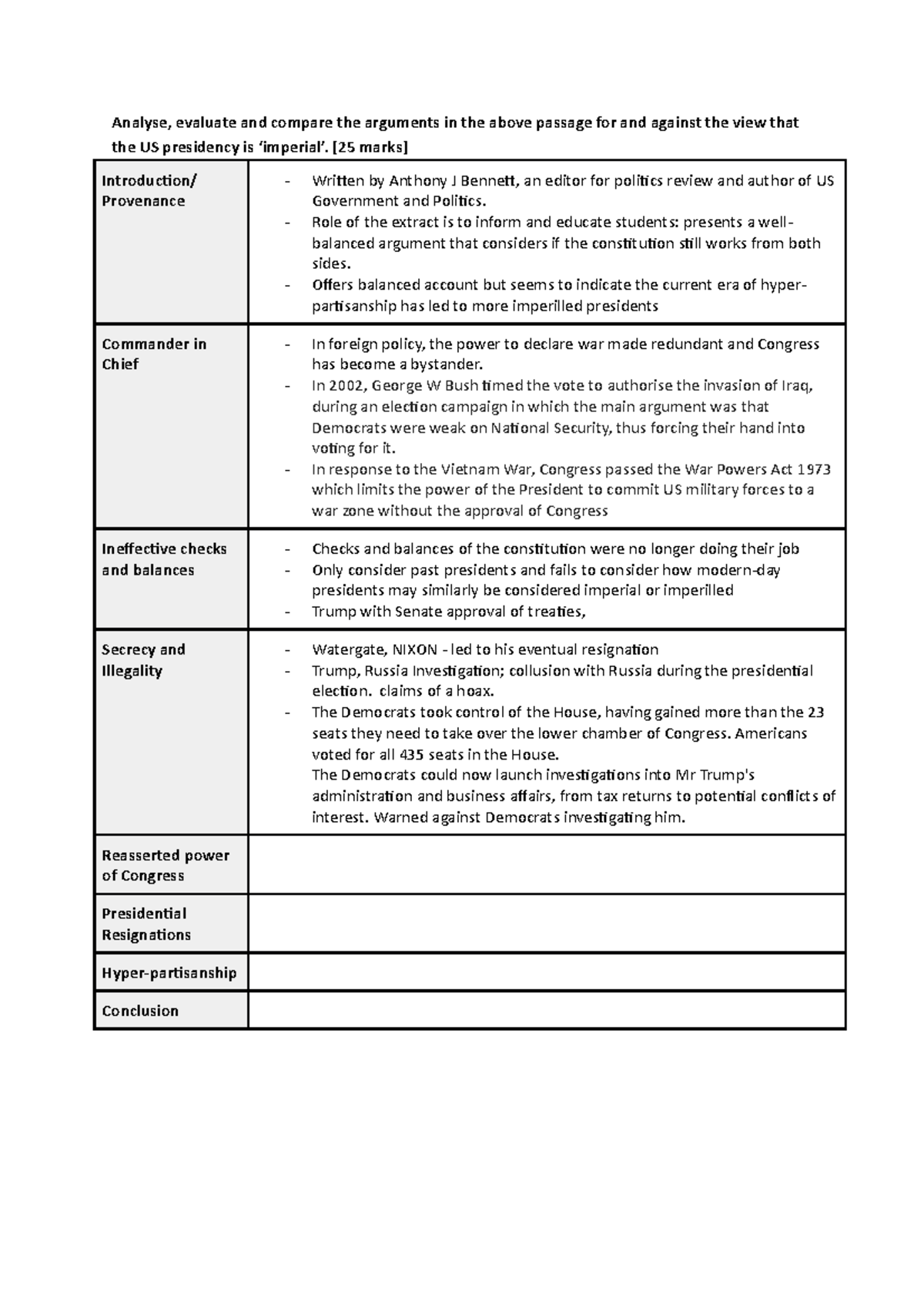 PLAN Section B Analyse, Evaluate And Compare The Arguments In The Above ...