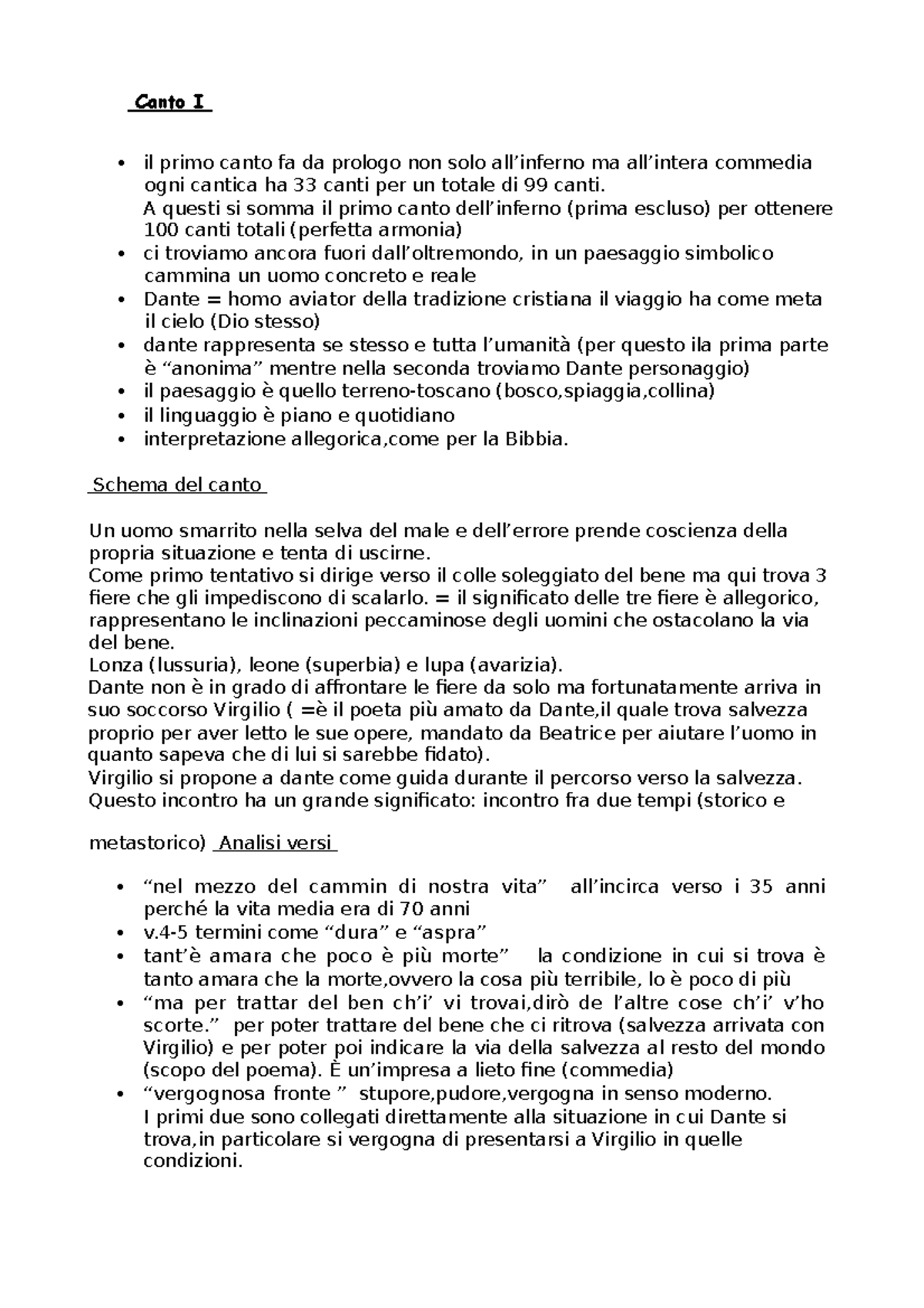Canti I II III IV inferno Canto I il primo canto fa da prologo non solo all’inferno ma all