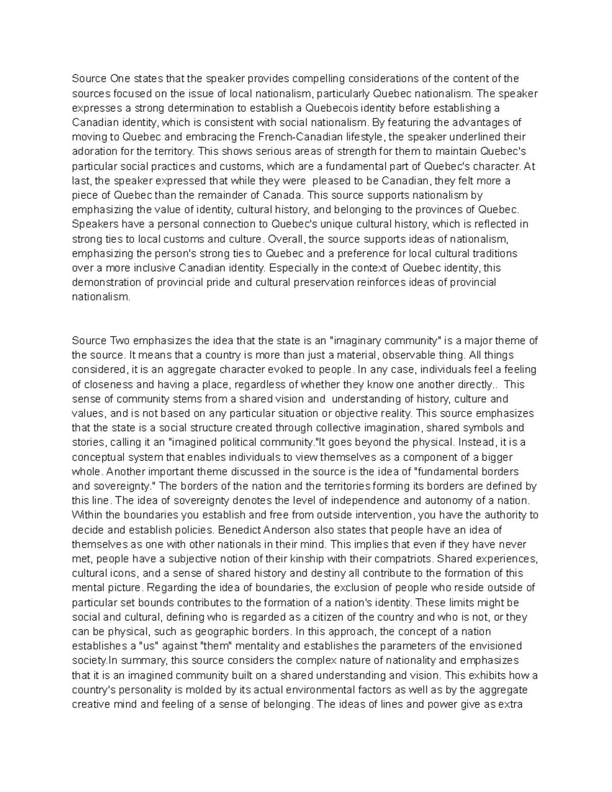 Source Analysis Part 2 Source One states that the speaker provides compelling considerations Source Analysis Part 2 Source One states that the speaker provides compelling considerations