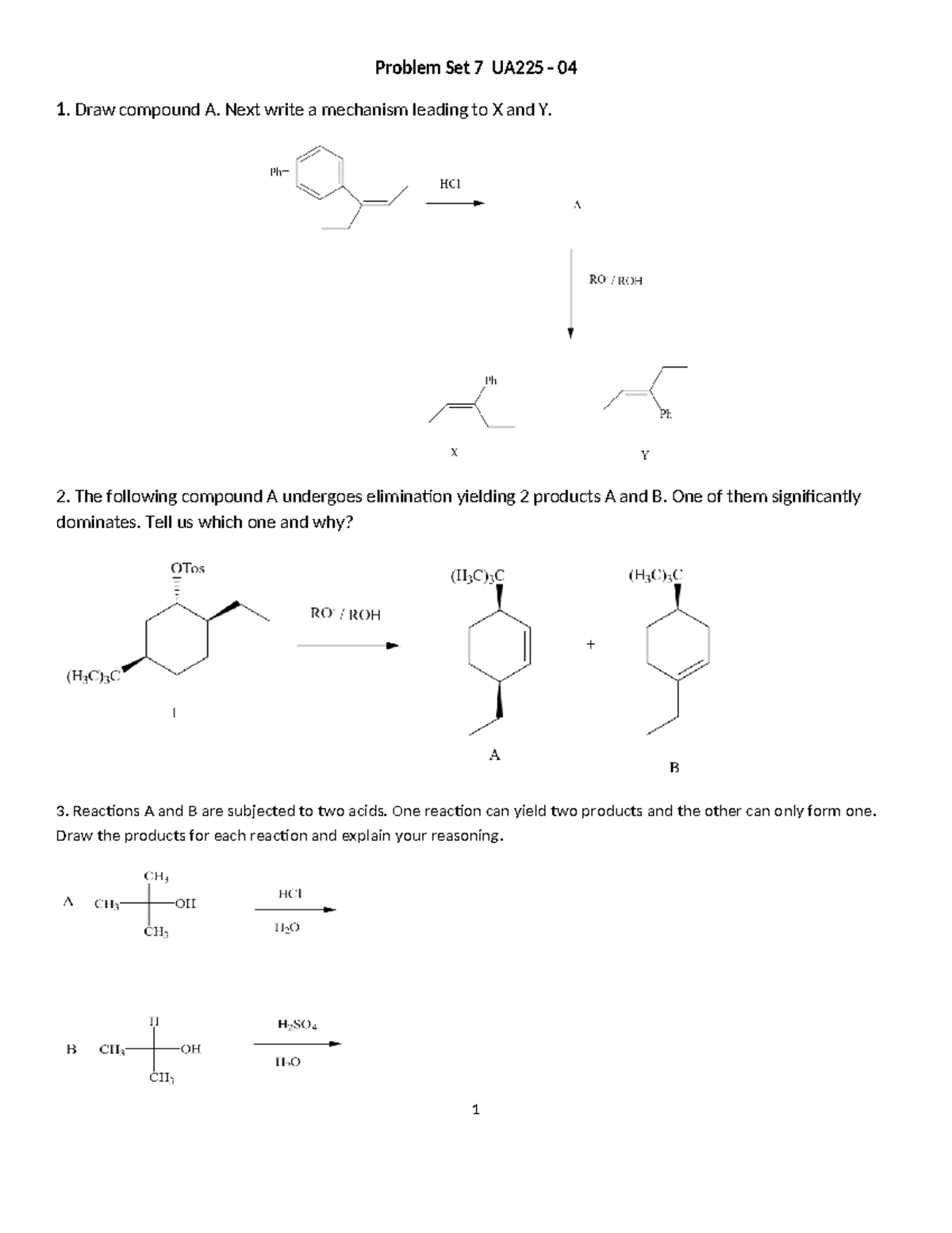8b52d9a3a156172 b3e143ad1113106 e9 - Problem Set 7 UA225 - 04 1. Draw ...