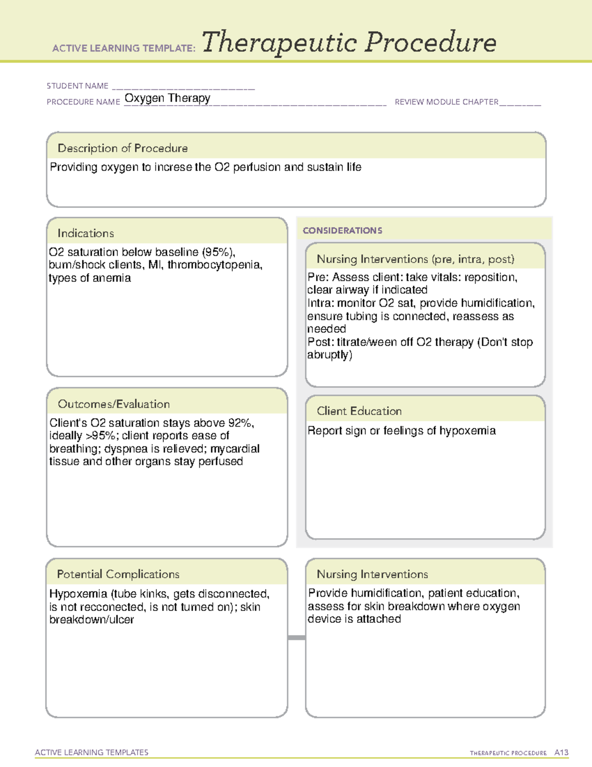 Oxygen Therapy ALT - ALT - ACTIVE LEARNING TEMPLATES THERAPEUTIC ...