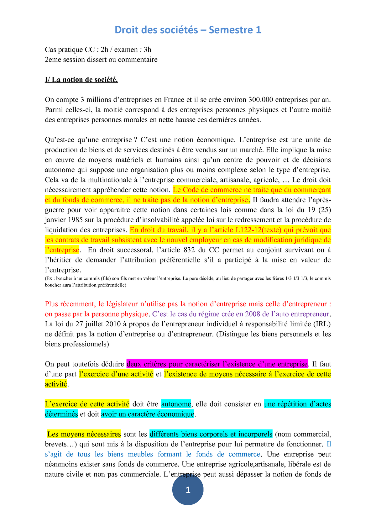 Différence Entre Société Et Entreprise Individuelle PDF Cours,Exercices ...