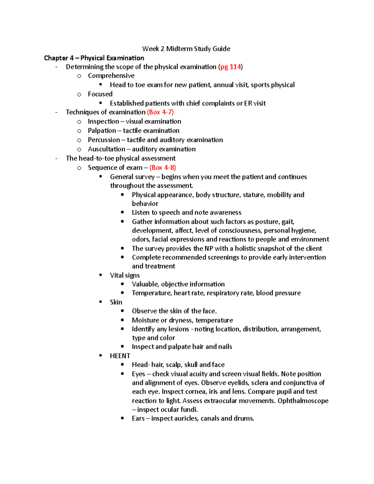 Week 2 Midterm Study Guide - NR-509 - Chamberlain University - Studocu