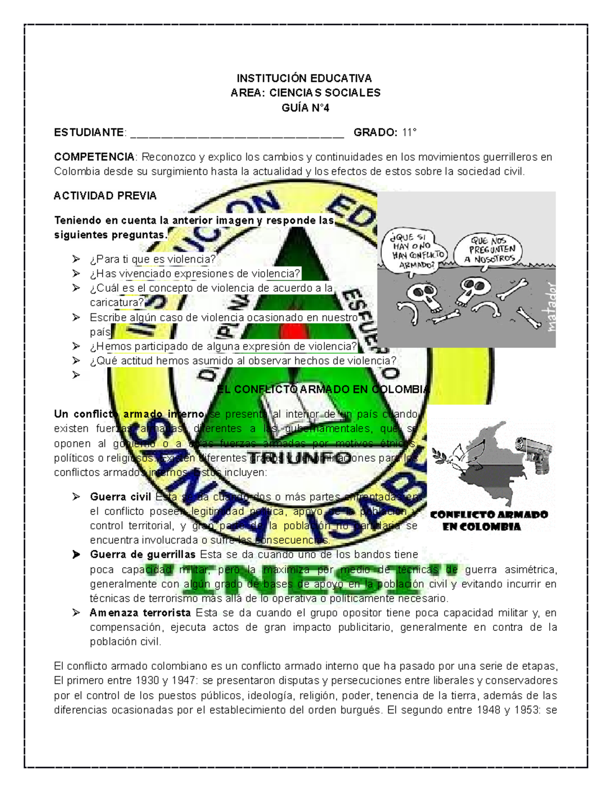 GUIA 4 Ciencias Sociales Grado 11 - INSTITUCIÓN EDUCATIVA AREA ...