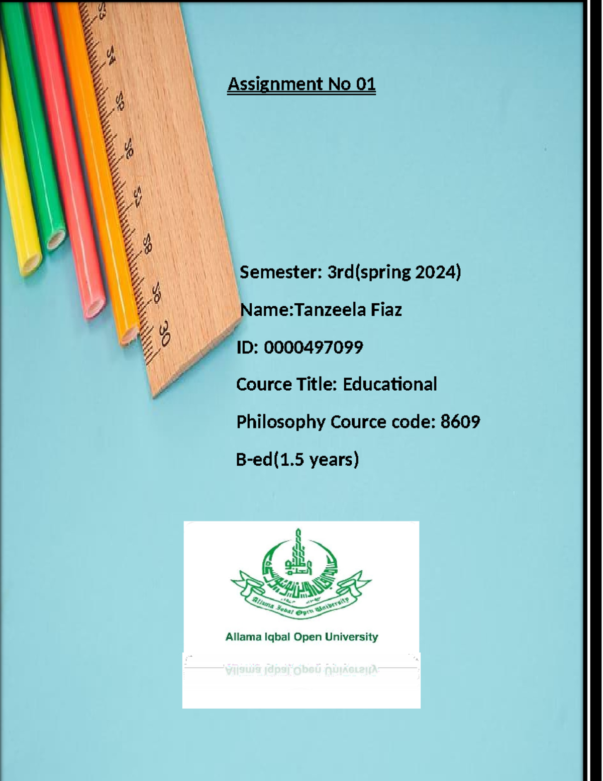 DOC-20241010-WA0086 - DOC - Assignment No 01 Semester: 3rd(spring 2024 ...