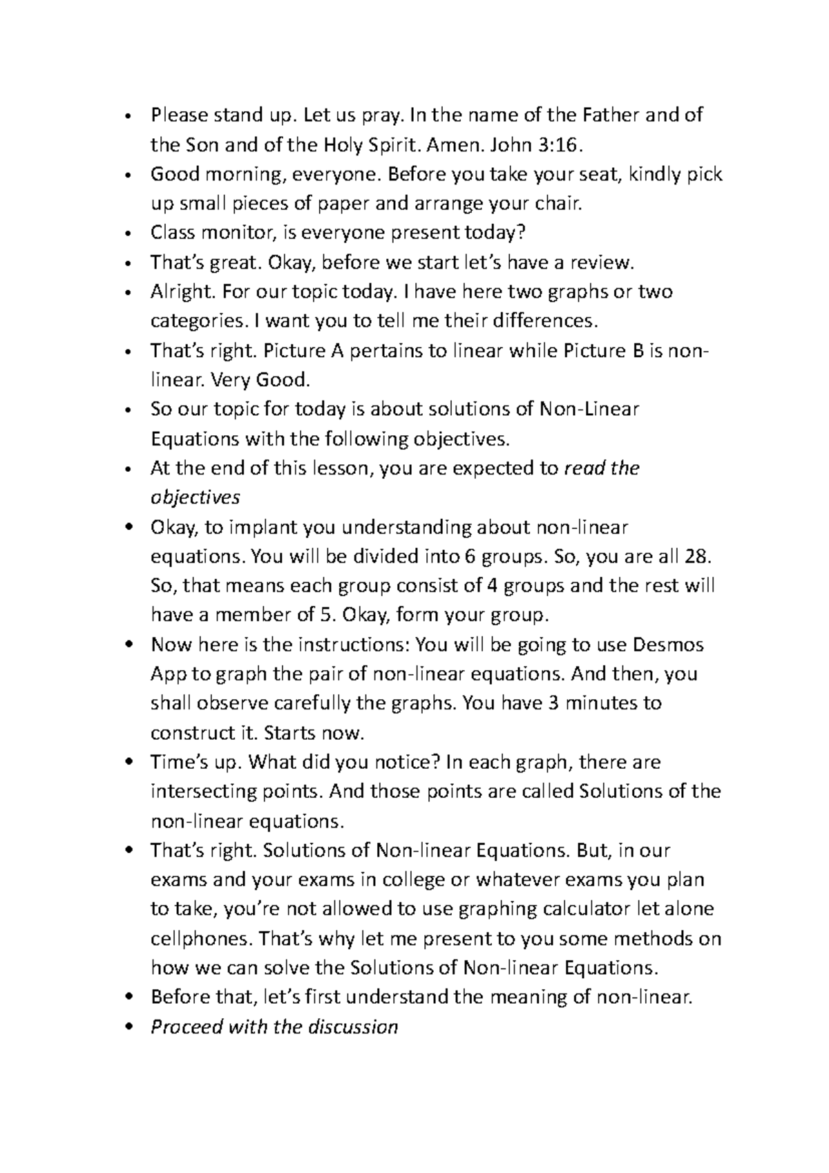 Script-Flow - Script - Please stand up. Let us pray. In the name of the ...