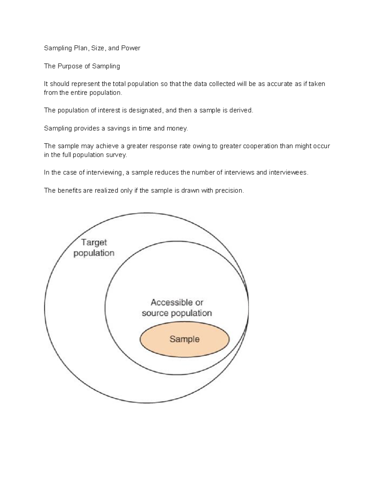 STAT 200 Samples and Sample Power Notes - Sampling Plan, Size, and ...