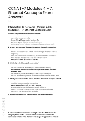 CCNA 1 v6.0 - ITN Practice Skills Assessment Packet Tracer Exam Answers ...