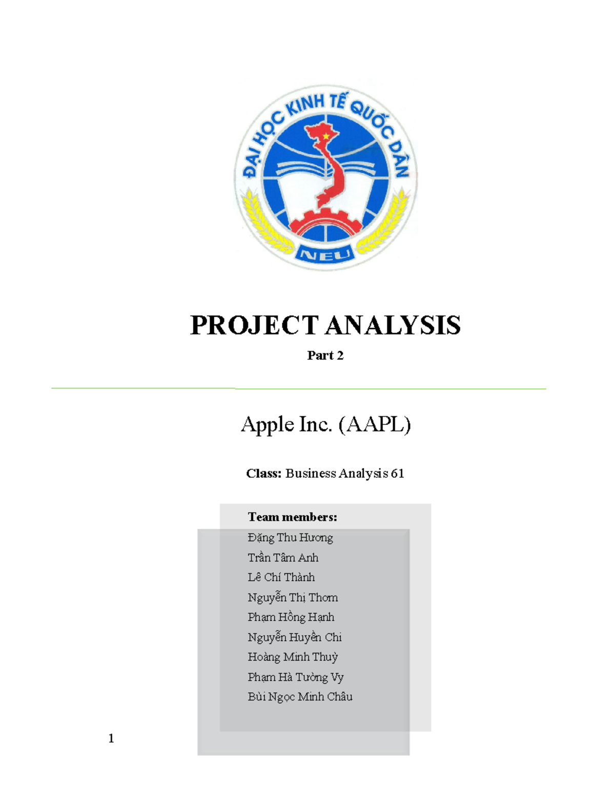 Team-3 Project- Analysis part2 - PROJECT ANALYSIS Part 2 Apple Inc ...