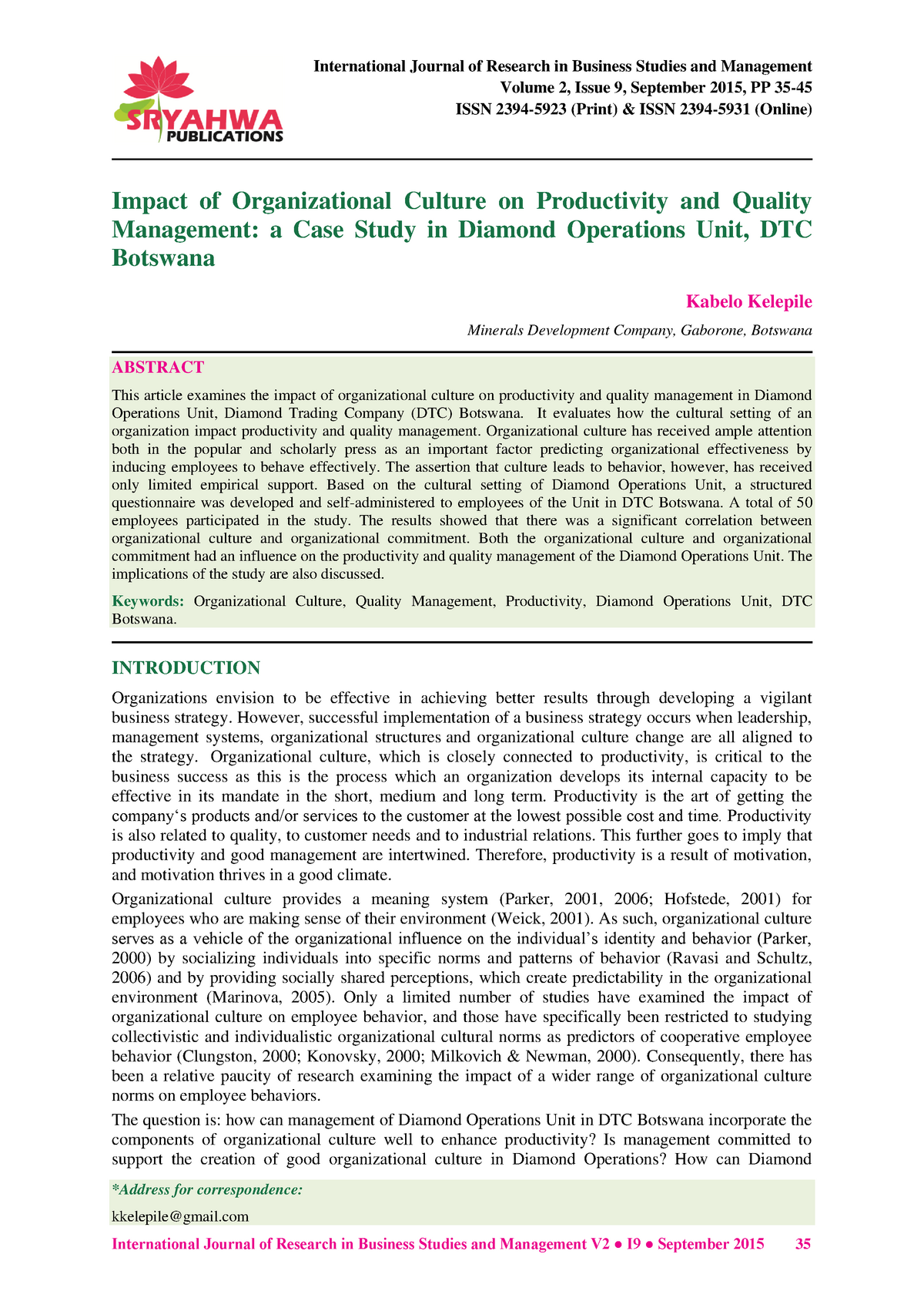 journal of research in business studies and management