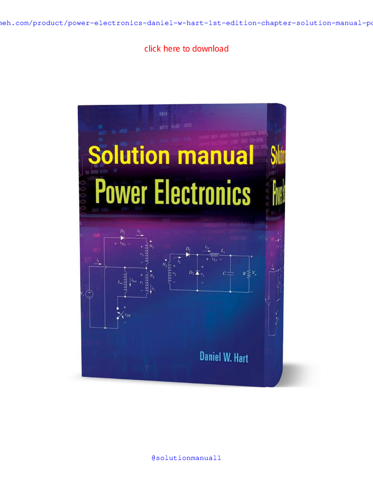 power electronics daniel w hart solution manual