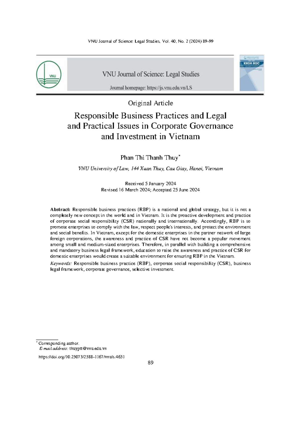 4651 85 10768 1 10 20240627 - VNU Journal of Science: Legal Studies ...