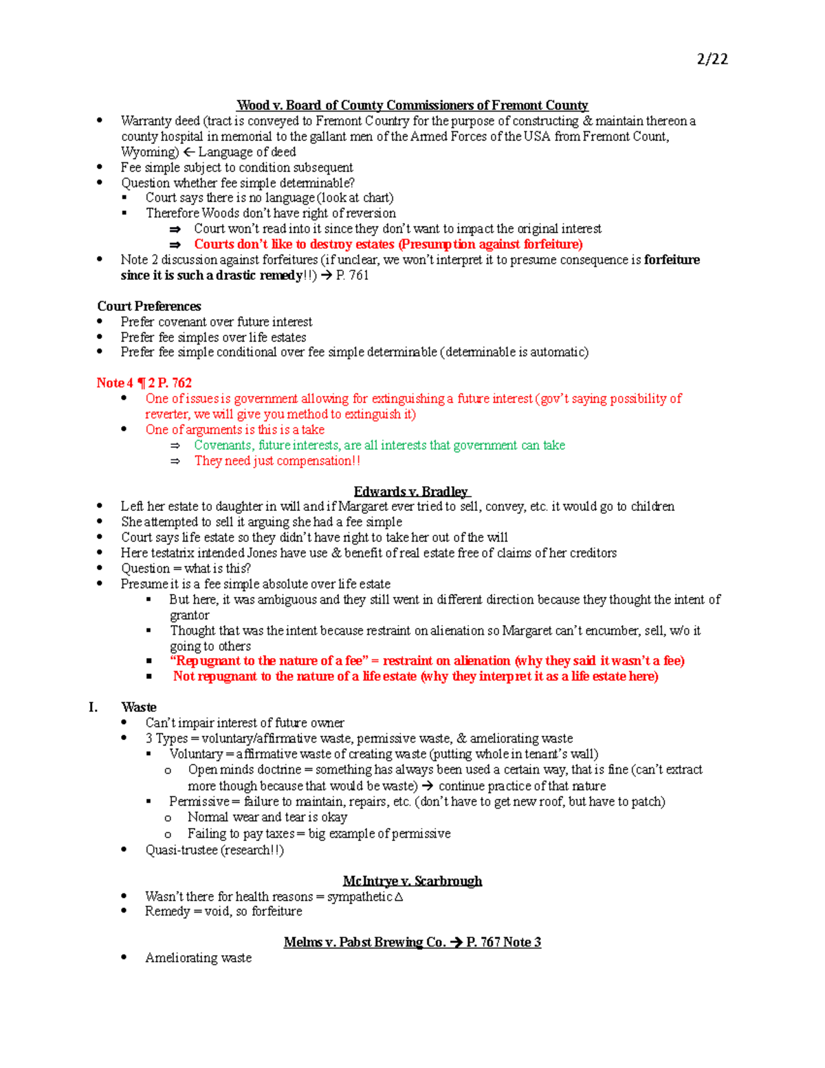 222 Notes 2/ Wood v. Board of County Commissioners of Fremont County