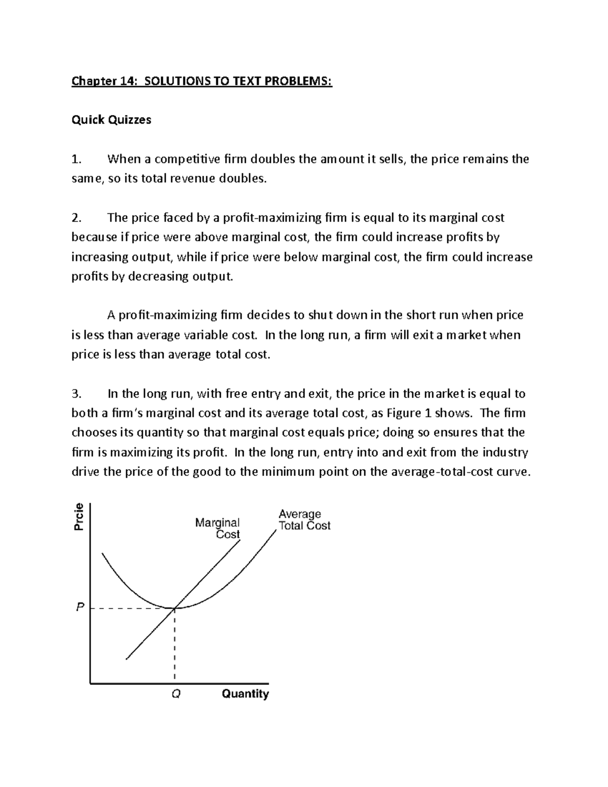 Microecon Practice - Chapter 14-17 - Part 1 - Chapter 14: SOLUTIONS TO ...