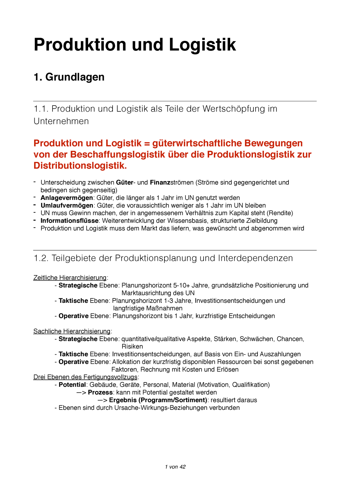 Produktion Und Logistik - Grundlagen 1. Produktion Und Logistik Als ...