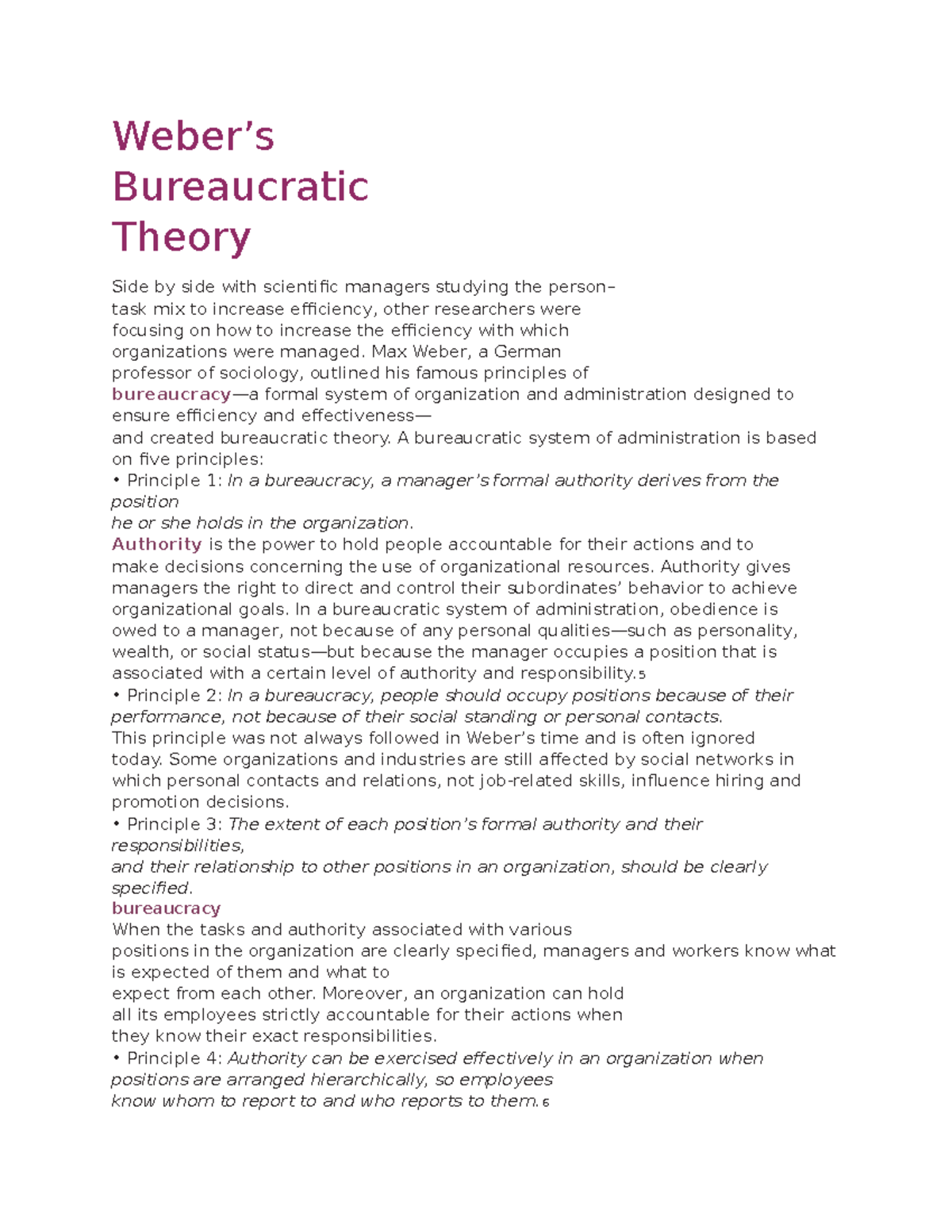 Bureaucratic-Theory - ádf - Weber’s Bureaucratic Theory Side By Side ...