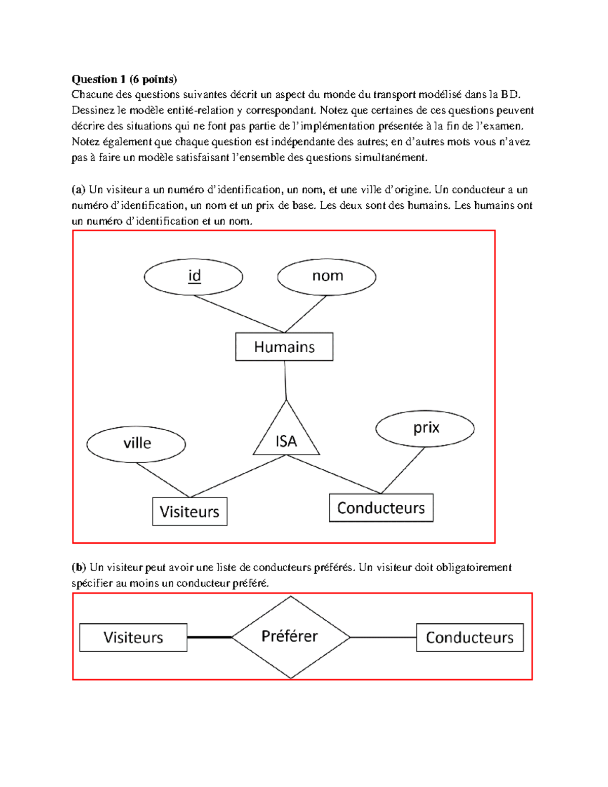 Examen Mi Session Solutions Question Points Chacune Des Questions Suivantes