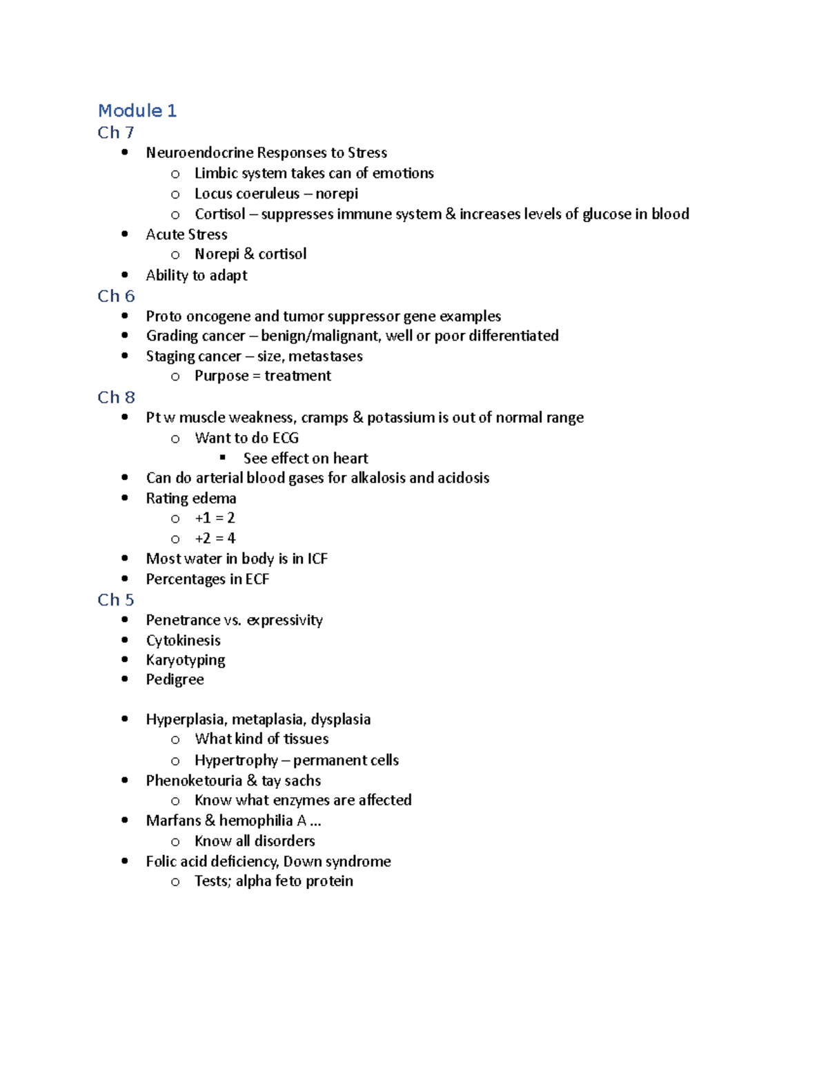 Patho Review - Cumulative Key Topics compiled from the whole course ...