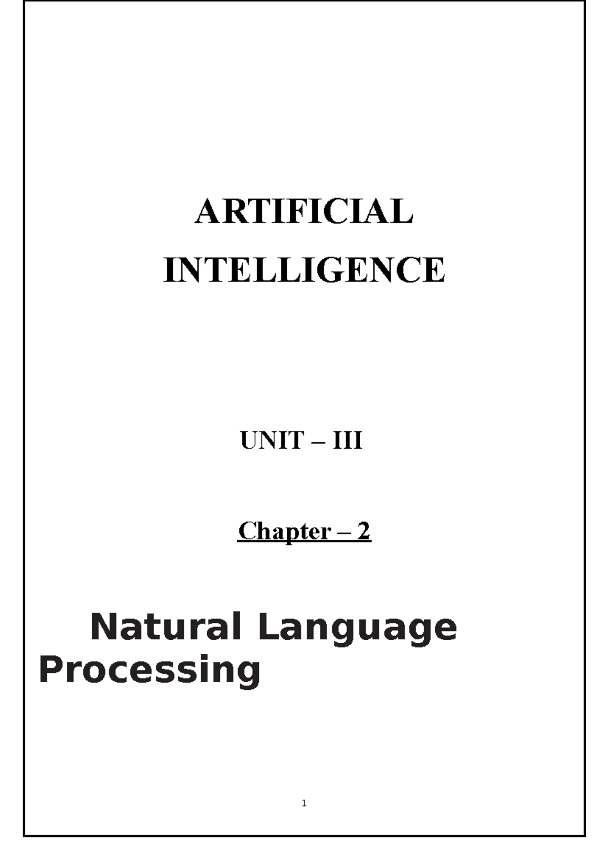 R19-AI- UNIT-III-Chapter-2 - ARTIFICIAL INTELLIGENCE UNIT – III Chapter ...