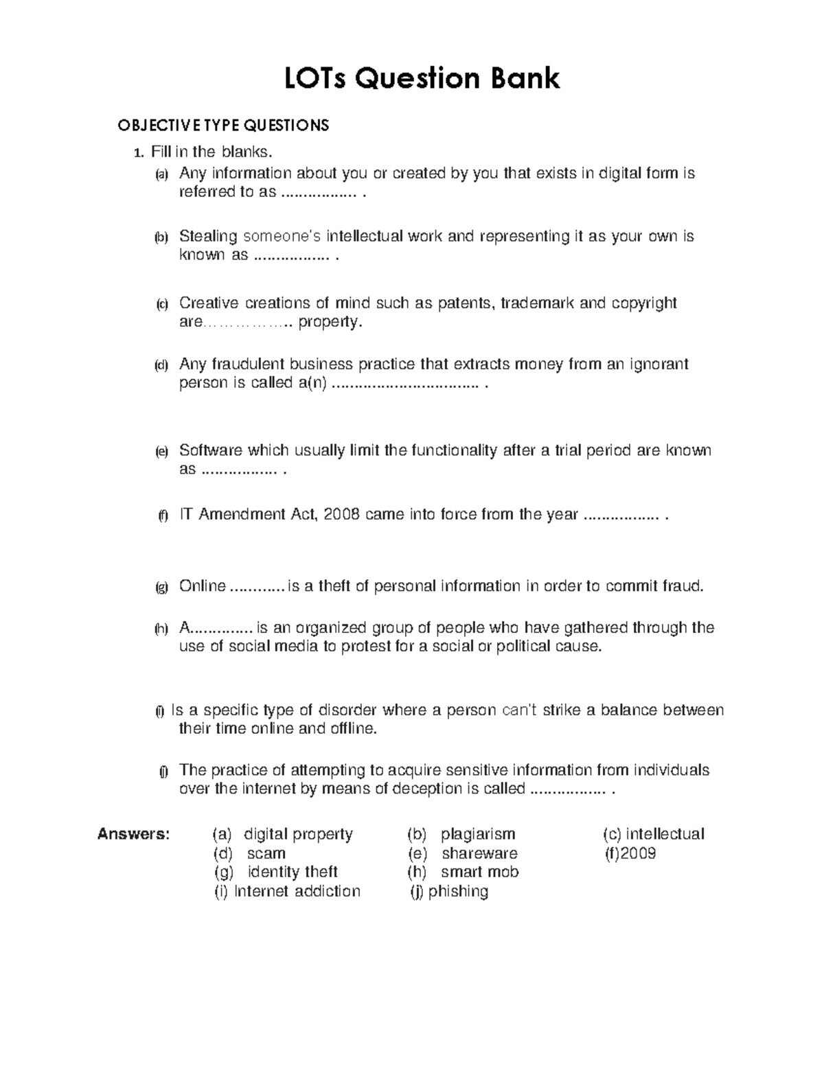 societal-impact-lots-notes-lots-question-bank-objective-type