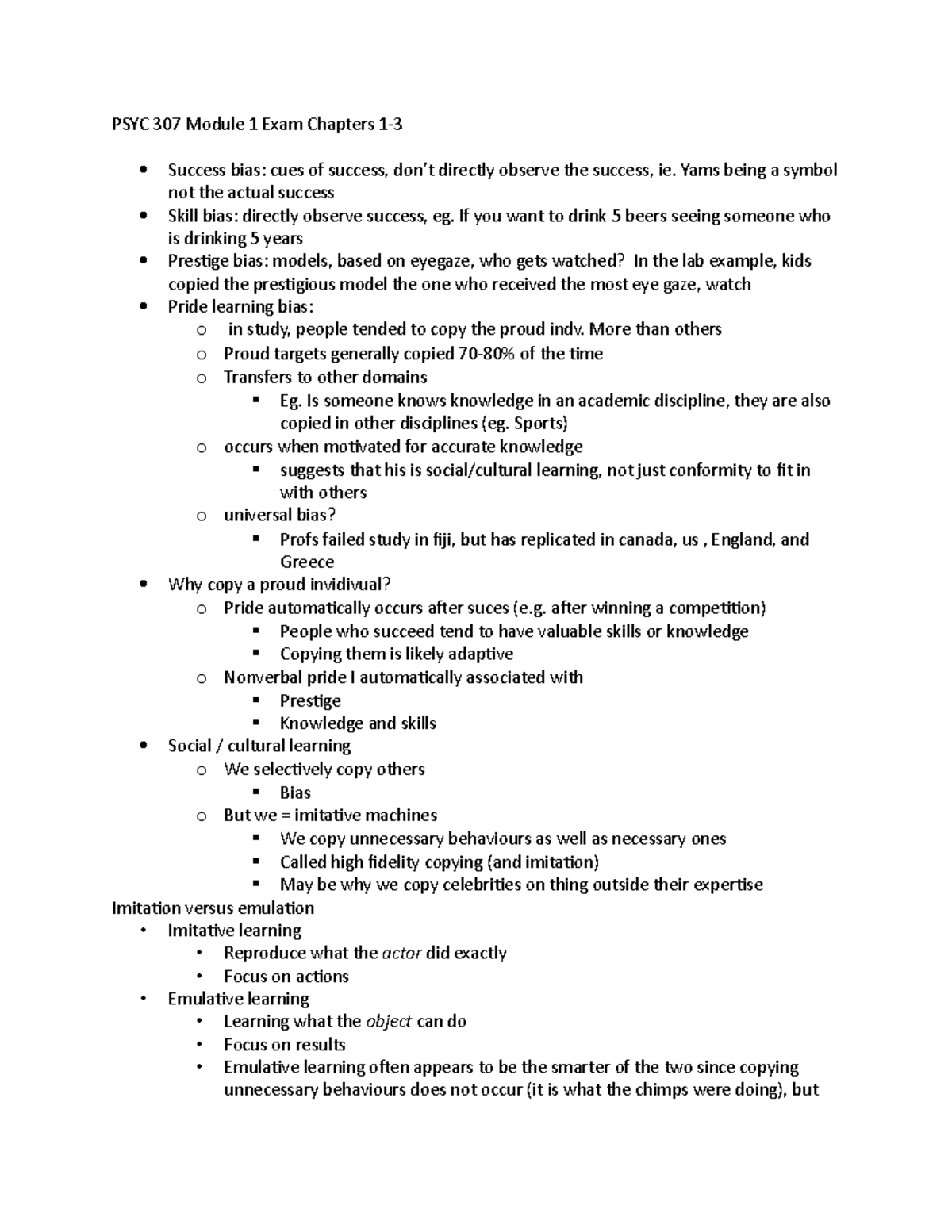 PSYC 307 Module 1 Exam - Lecture Notes - PSYC 307 Module 1 Exam ...