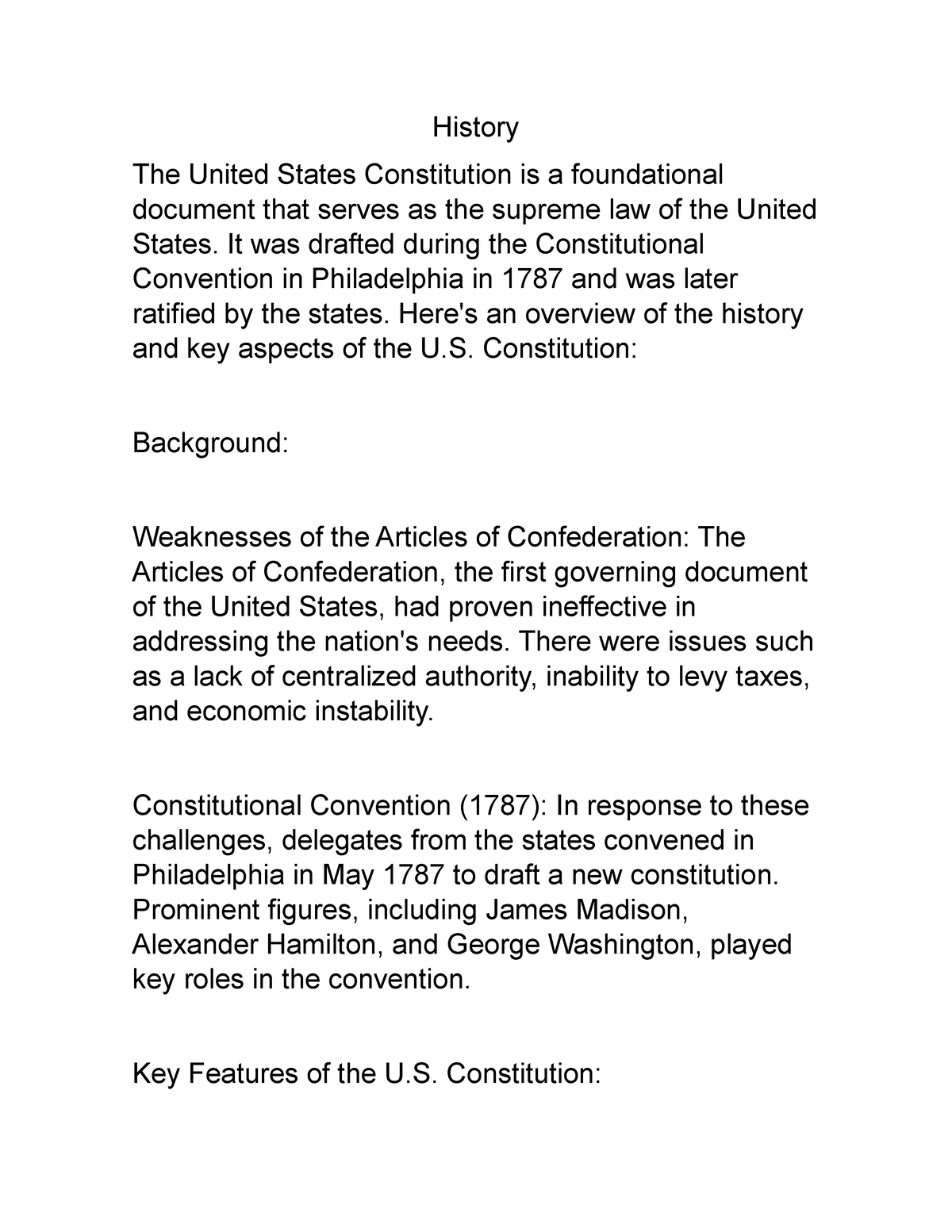 F3 Historia History The United States Constitution Is A Foundational Document That Serves As 9439