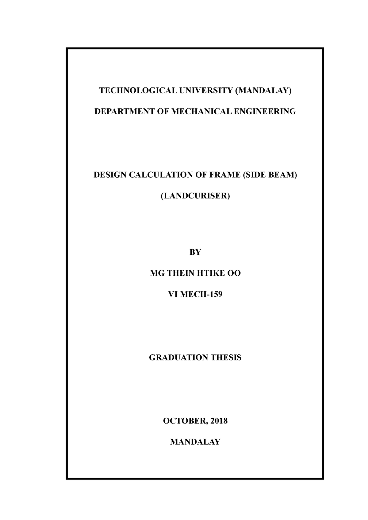 thesis idea for mechanical engineering