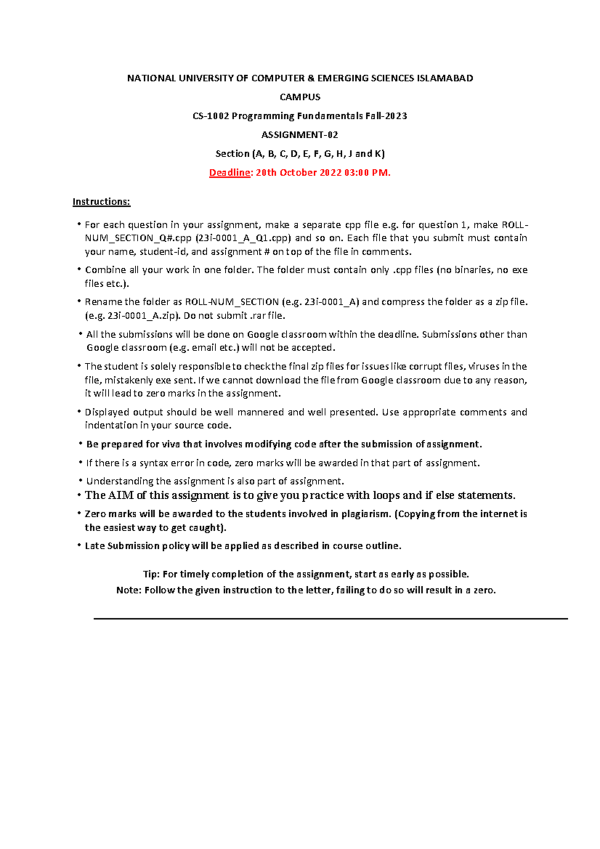 Assignment 2 - NATIONAL UNIVERSITY OF COMPUTER & EMERGING SCIENCES ...