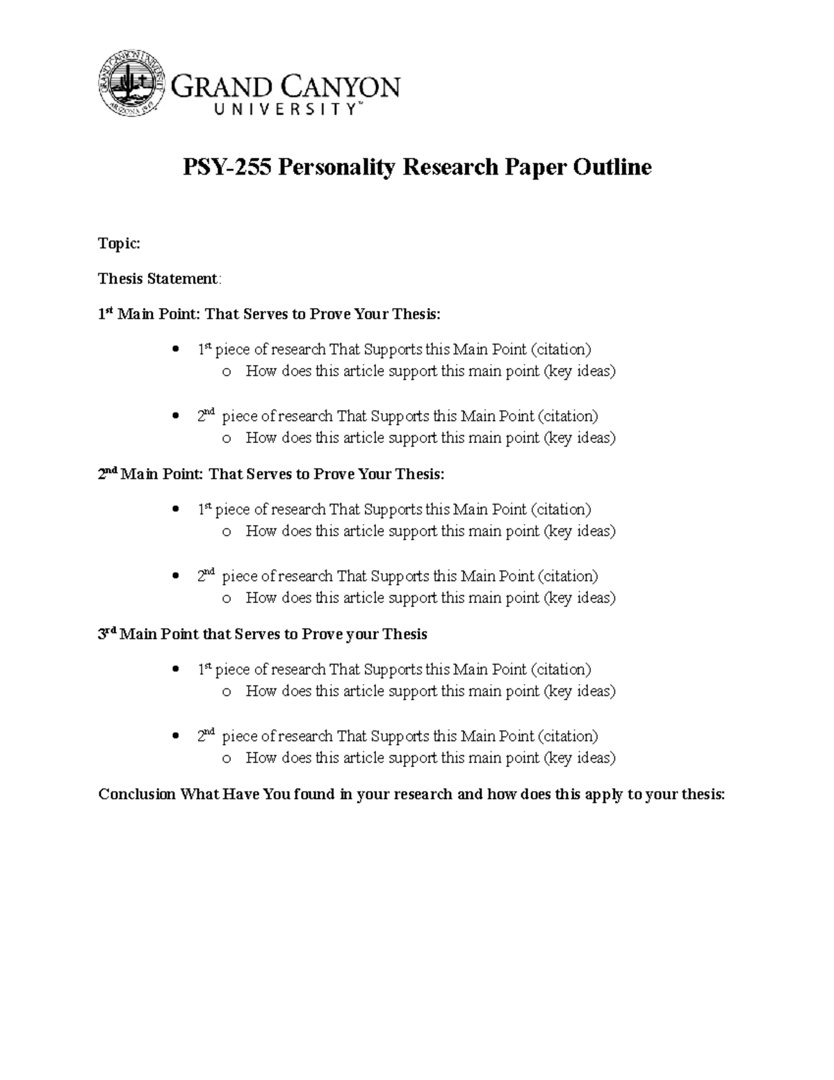 PSY255-RS-Outline Template - PSY-255 Personality Research Paper Outline ...