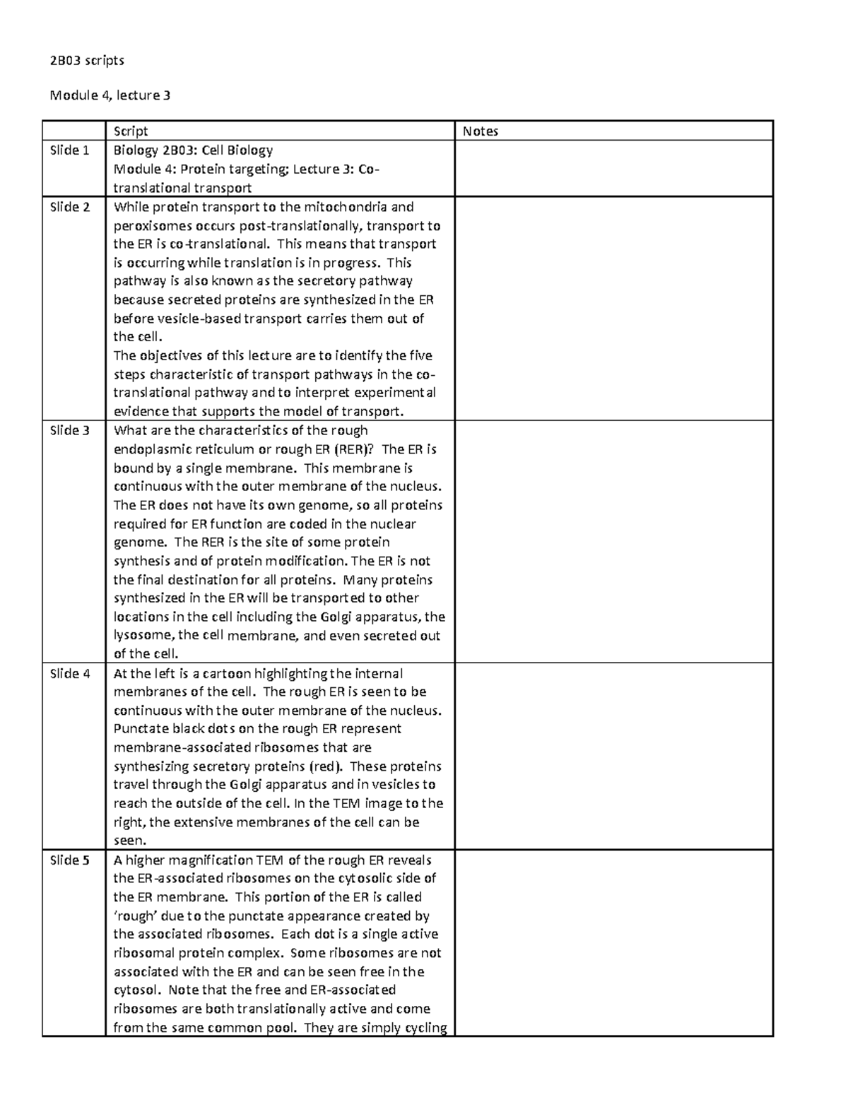 Bio 2B03 module 4 notes - 2B03 scripts Module 4, lecture 3 Script Notes ...