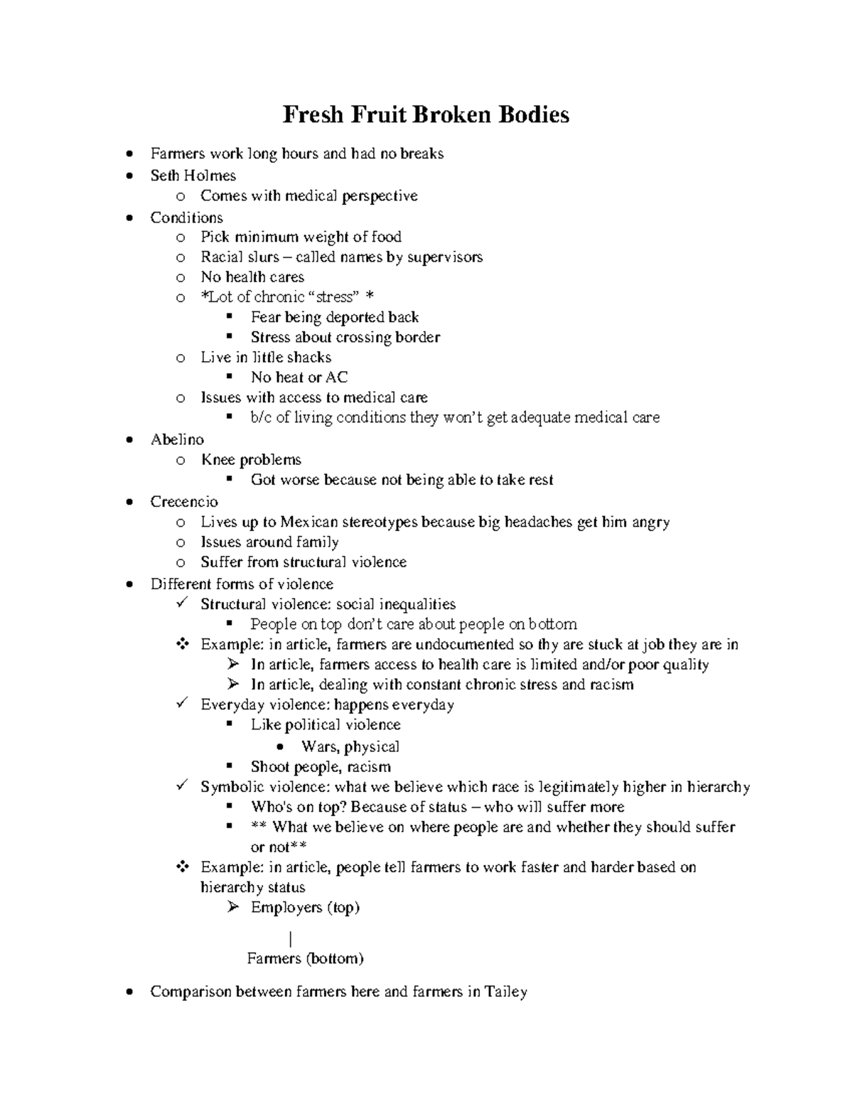 Fresh fruit broken bodies articles class discussion Fresh Fruit